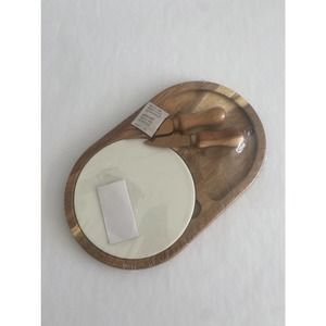 Twine Living Co. Gourmet Wood & Ceramic Cheese Board Set